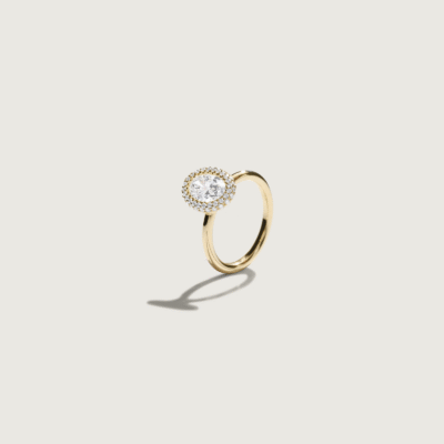 Cecile bombé verlovingsring met diamant.