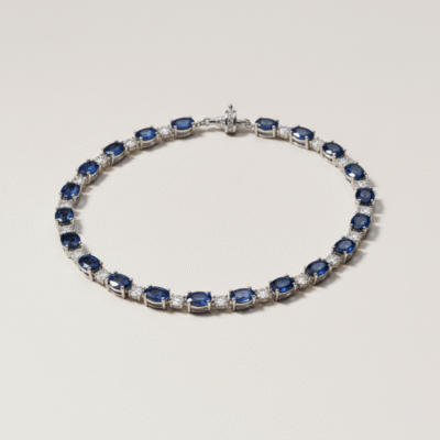 Midnight Sapphire Necklace – exclusief saffier-diamant collier met 28,40 ct onbehandelde Ceylon-saffieren in platina